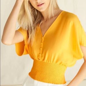 Forever21 smocked button ancient dolman top